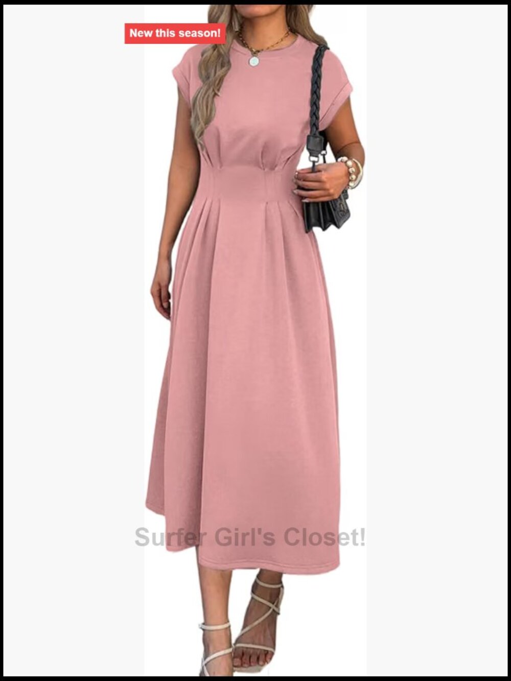 Women's Cap Sleeve A-Line Maxi Dress Summer Business Casual Work Dress